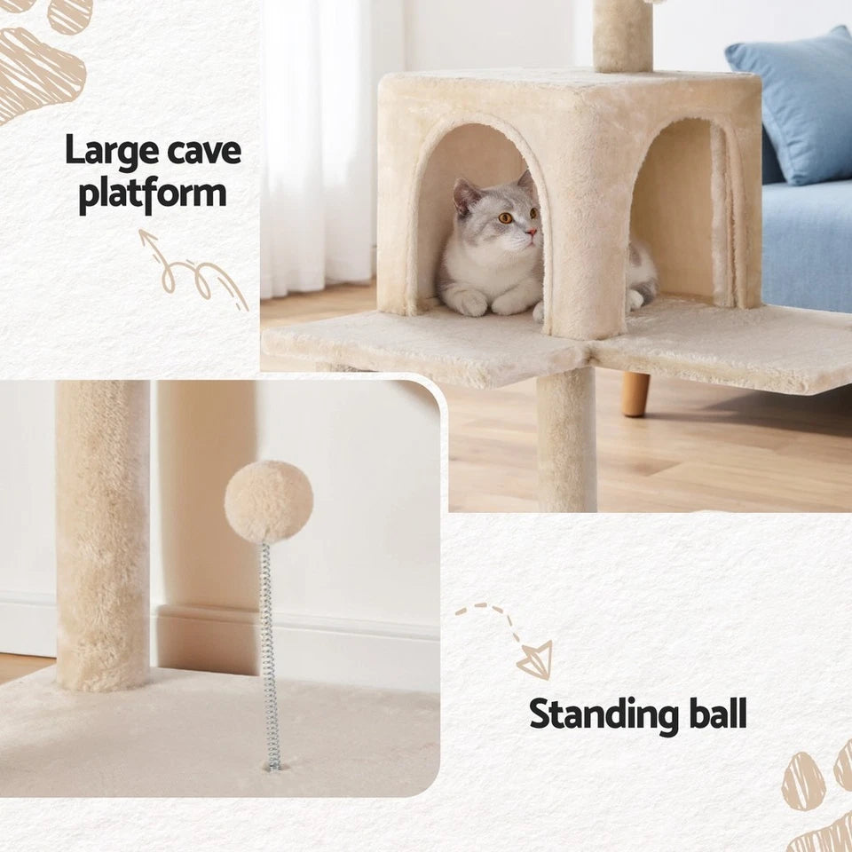 Pet Cat Tree 143cm Tower Scratching