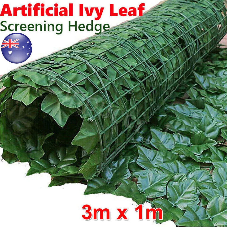 3M Artificial Hedge Ivy Leaf Garden Fence