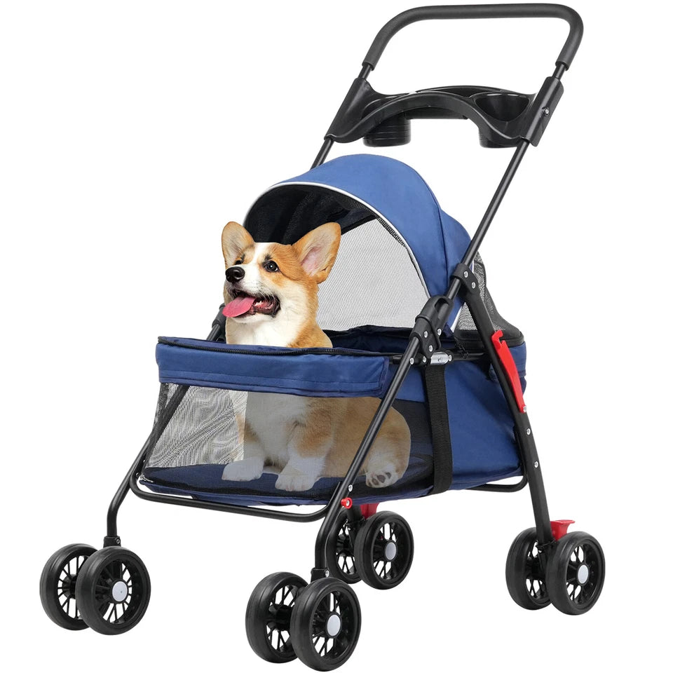 Foldable Pet Stroller Dog Cat Carrier