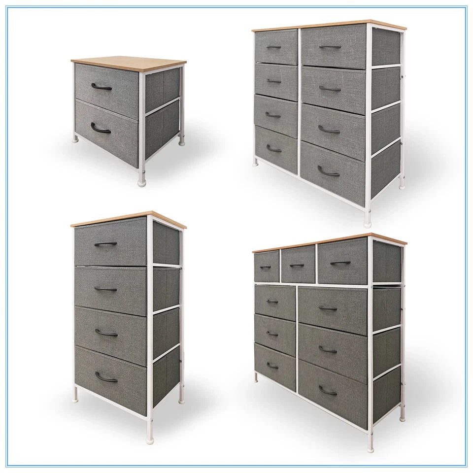 Chest of Drawers Storage Cabinet Tower Dresser Wood Top