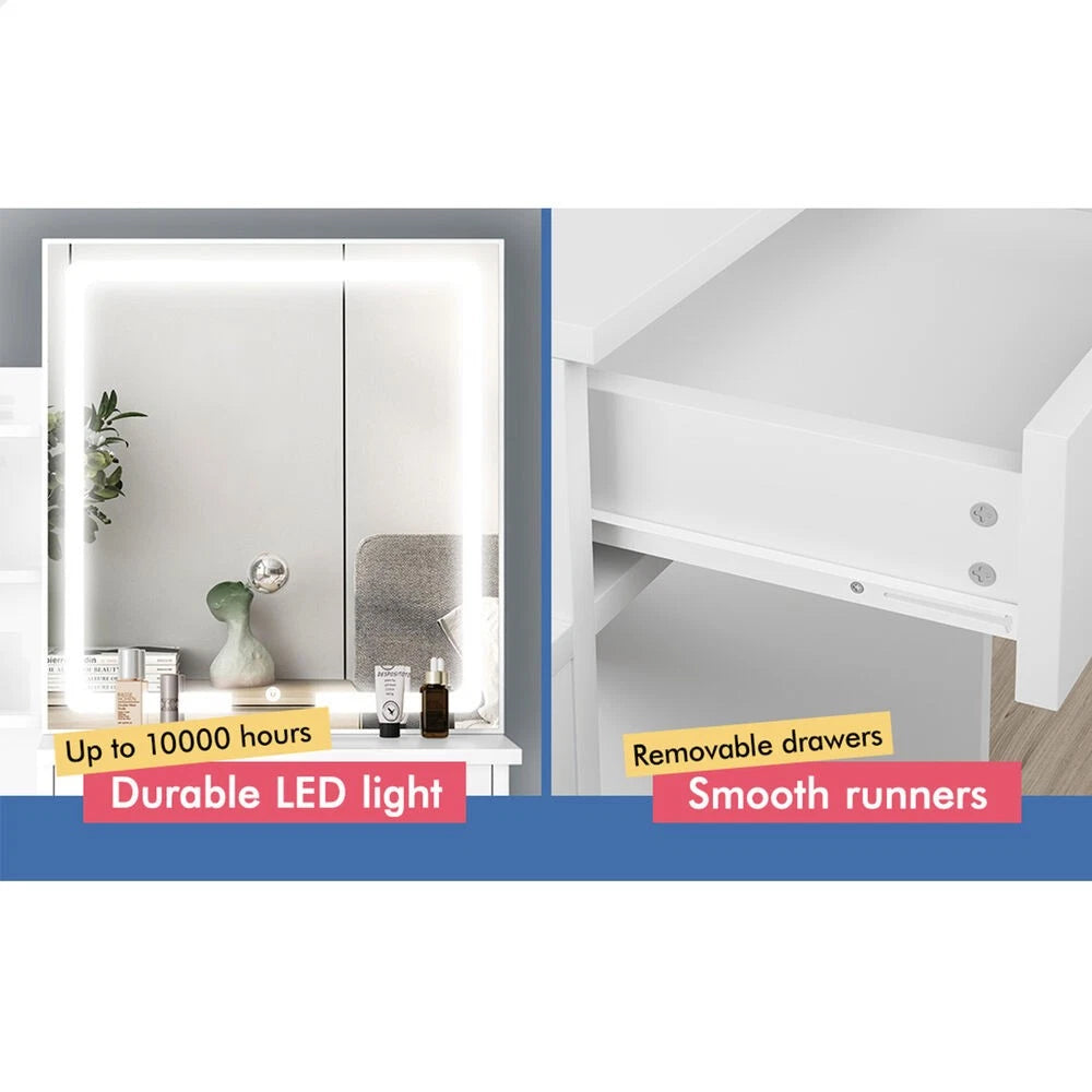 Dressing Table Stool Set Makeup Mirror Vanity