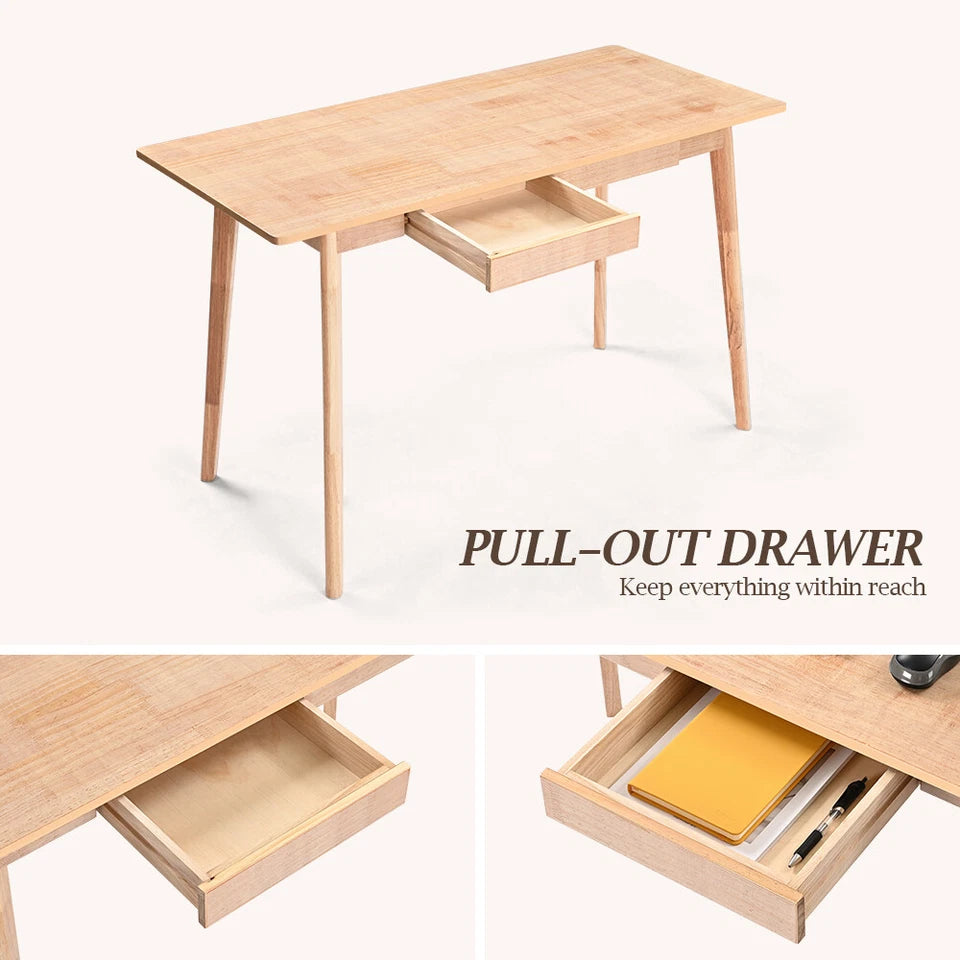 Furb 120CM Writing Computer Desk Wooden Study Laptop Office Desk with 2 Drawer