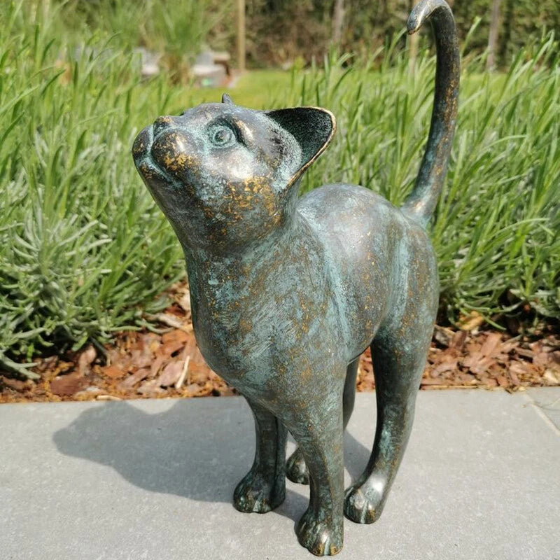 Beautiful Cat Statue With Rounded Back