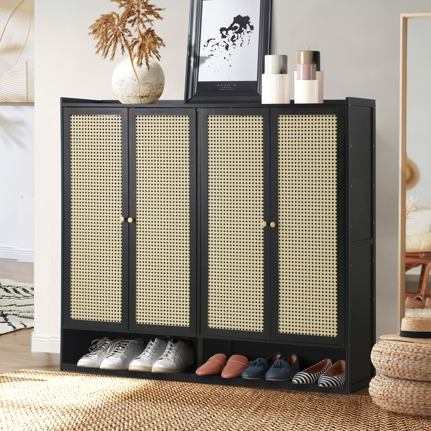 Shoes Rack Organiser Shelf 4 Doors 70 Pairs
