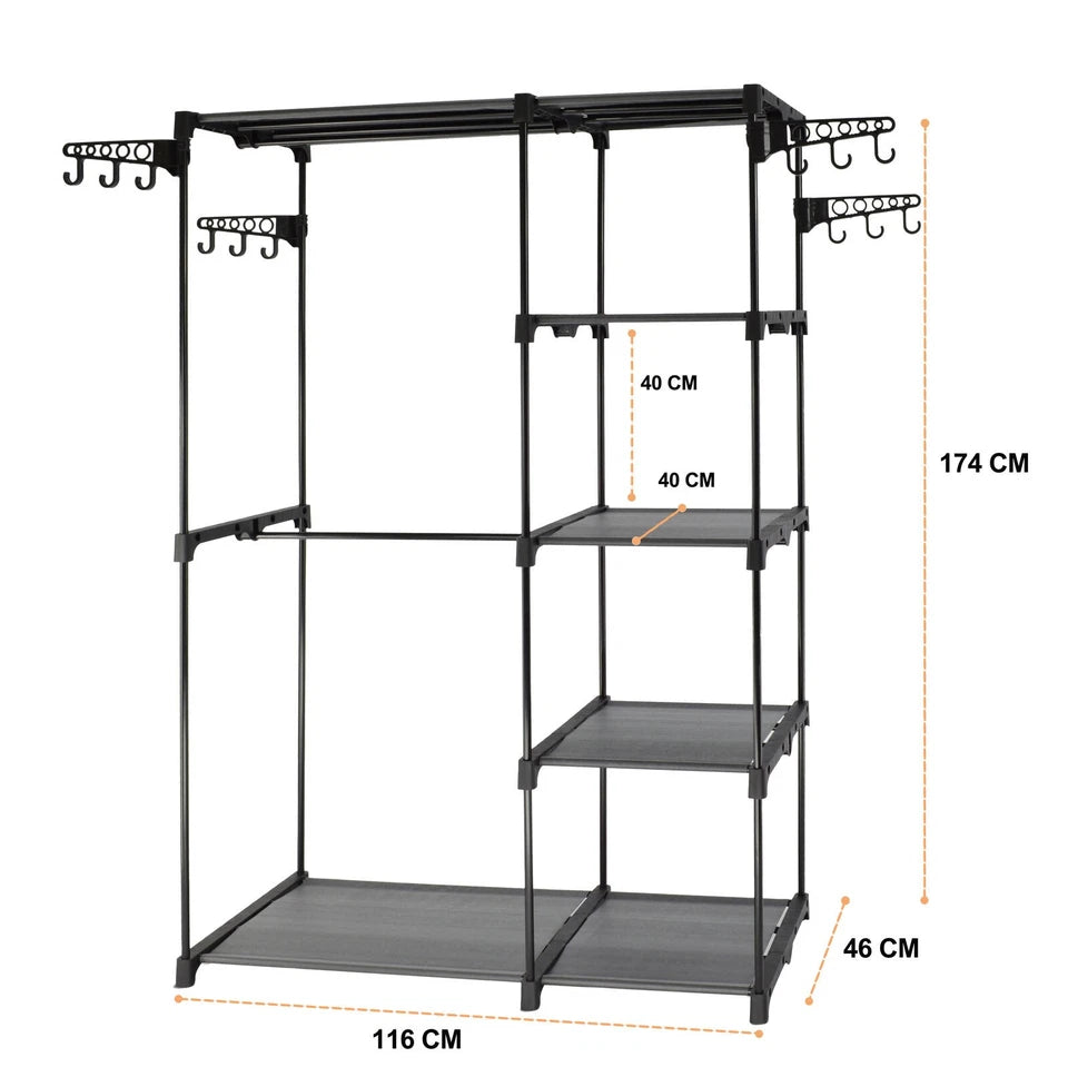 6-Tier Wire Shelving Garment Rack
