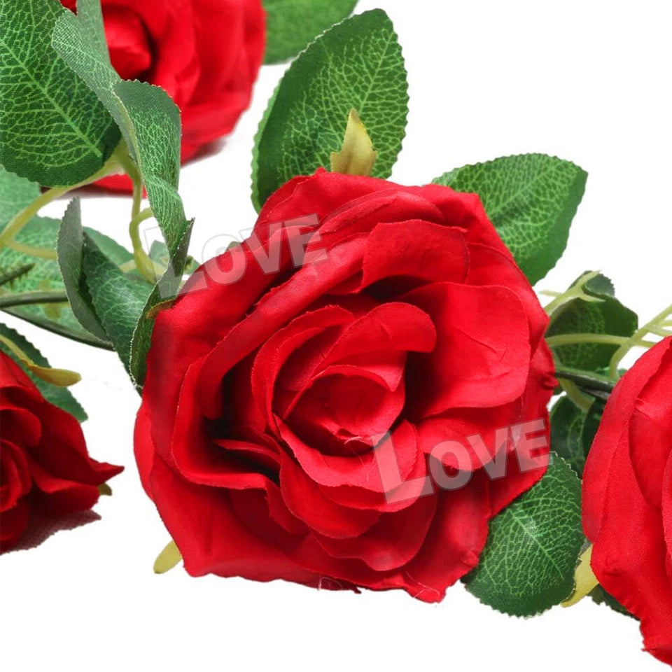 2.4m Artificial Silk Rose Flowers Fake Vine