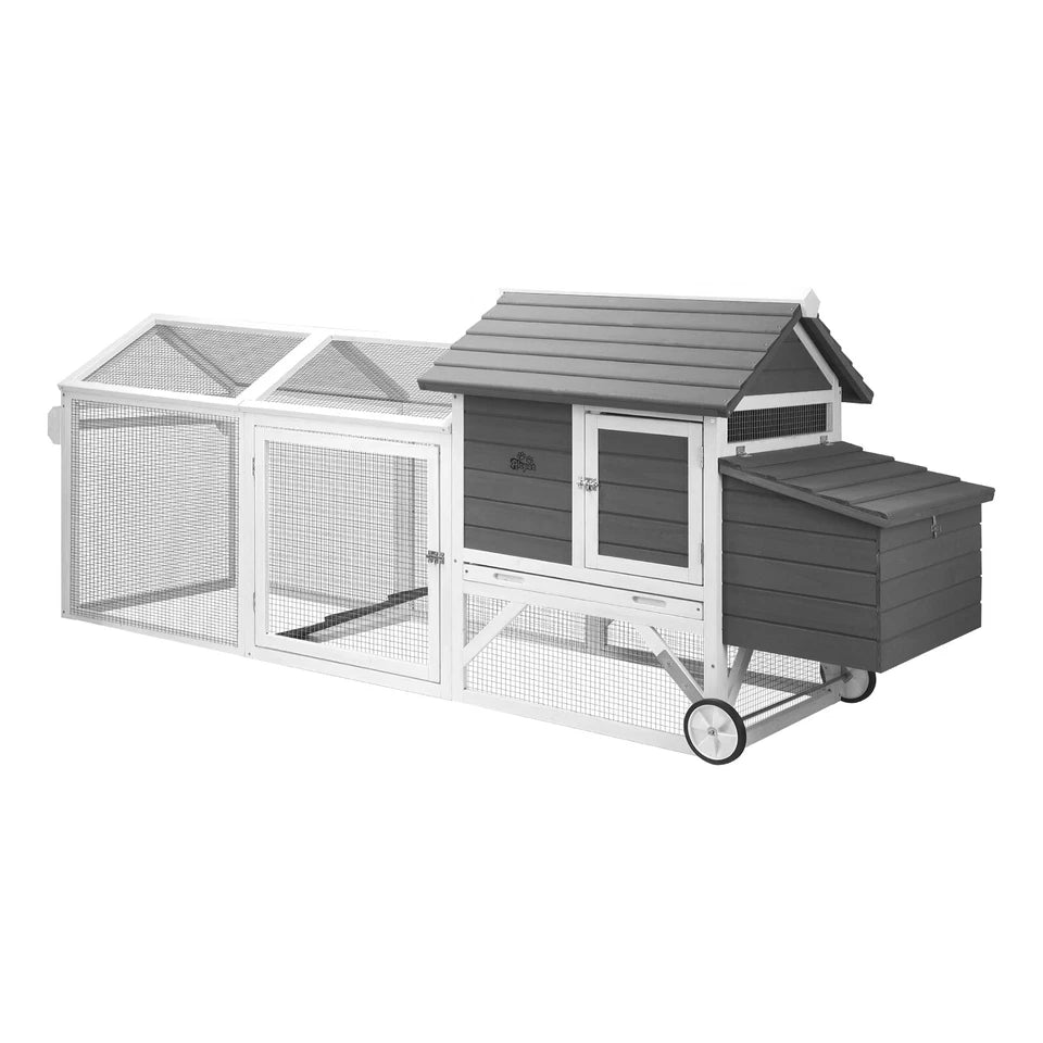 Extra Large Wooden House Run Hatch Box w/Wheels