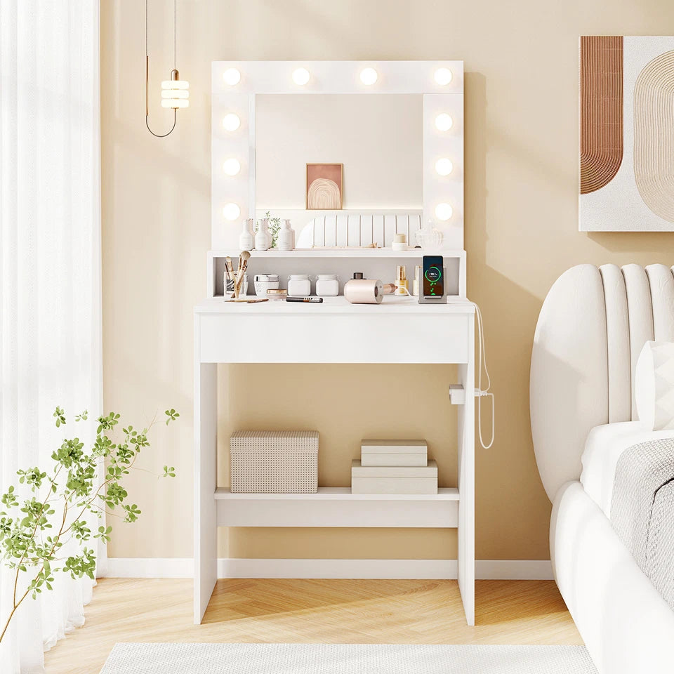 Vanity Desk Makeup Table w/ 3 Light Modes