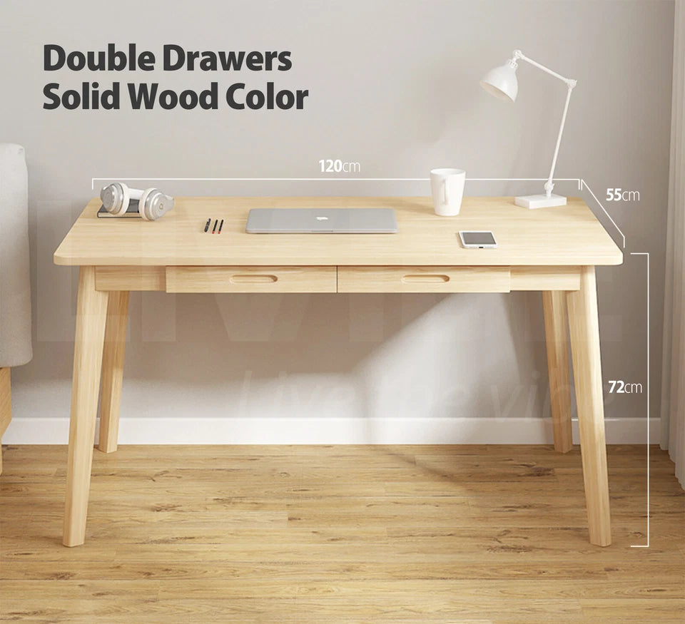 80cm Birch Wooden Computer Desk