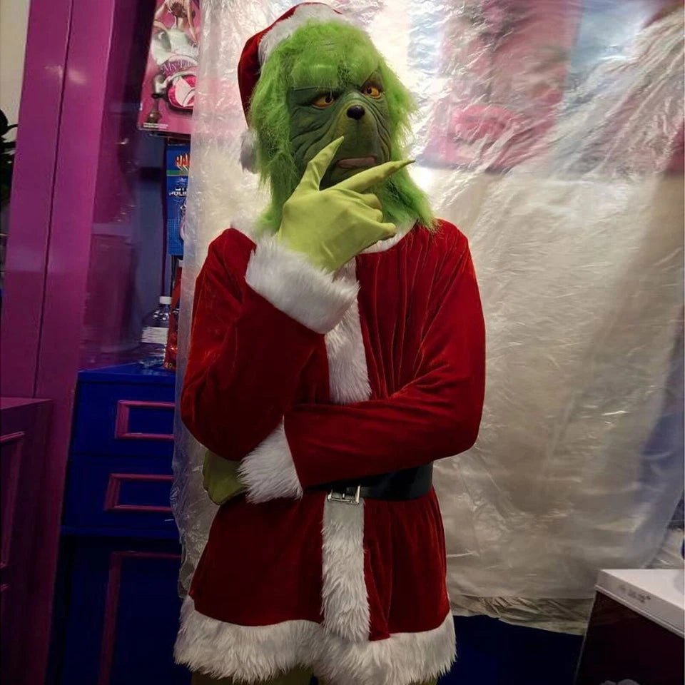 7Pcs Adults The Grinch Costume Xmas Party