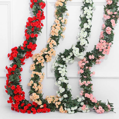 2.4m Artificial Silk Rose Flowers Fake Vine