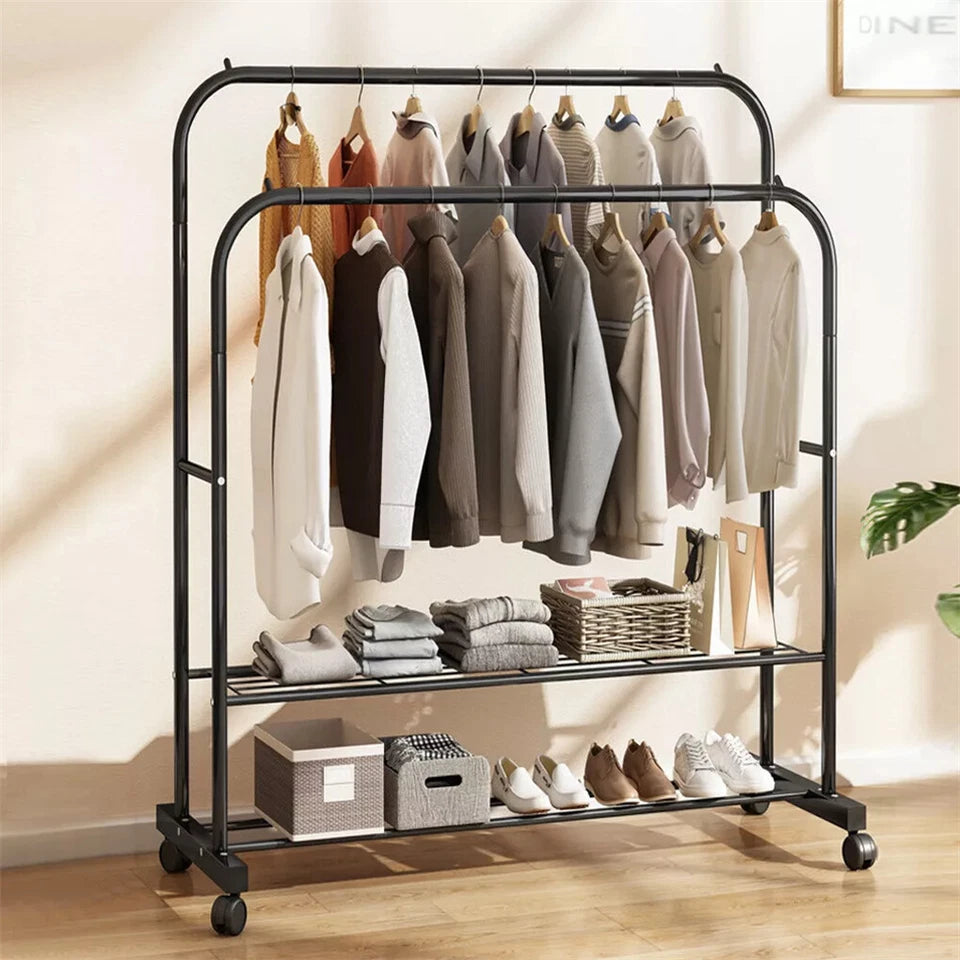 Heavy Thicken Metal Double Clothes Rail