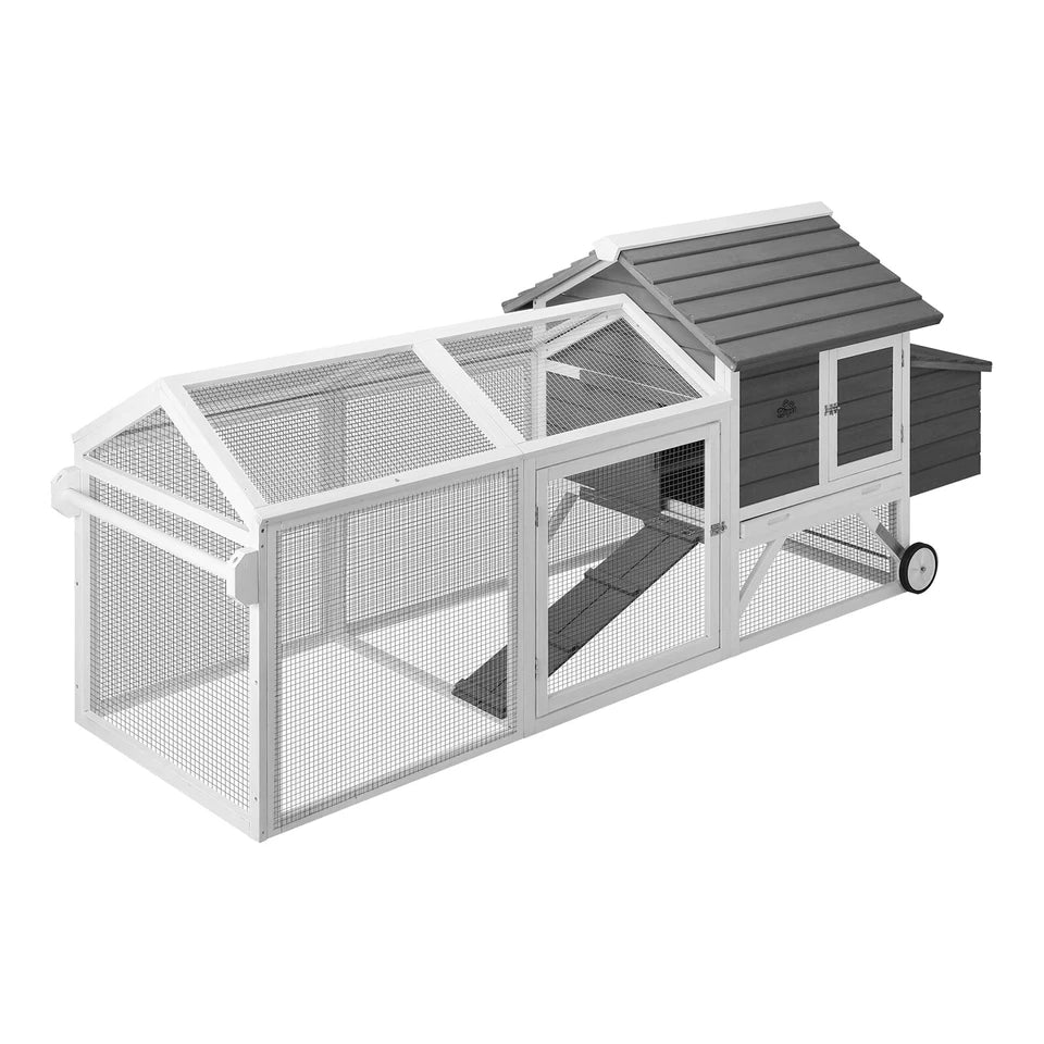 Extra Large Wooden House Run Hatch Box w/Wheels