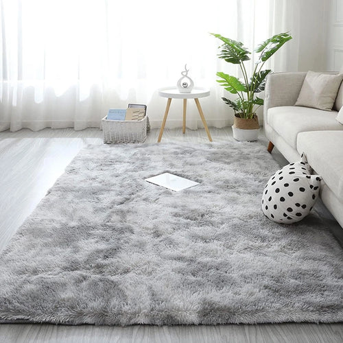 200x300cm Large Fluffy Area Rug Dark / Light Grey