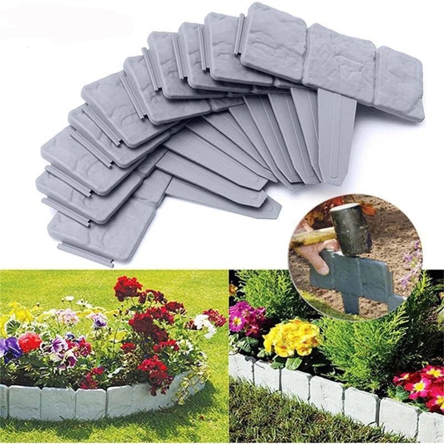 Plastic Garden Edging Lawn Yard Plant Flower Grass Fence