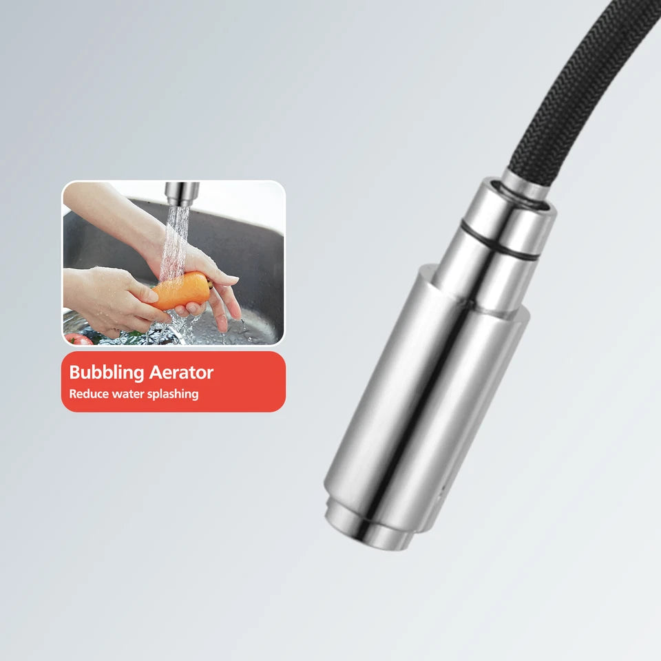 Brass Pull Out Kitchen Sink Mixer Tap Swivel Basin Faucet