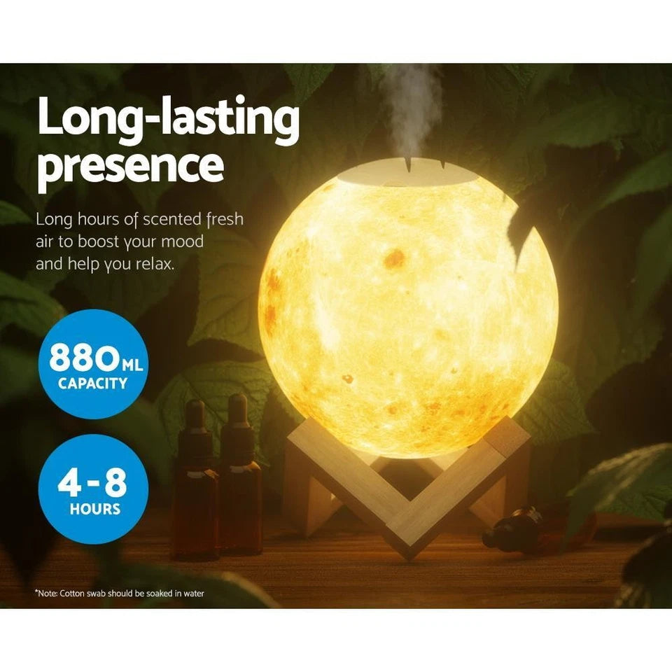 Aromatherapy Diffuser Essential Oil Aroma Air Humidifier LED Moon Lamp