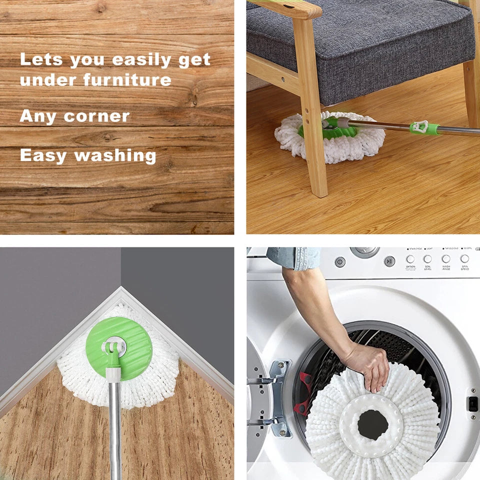 Split Bucket 360 Rotating Magic Spinning Spin Mop 2 Mop