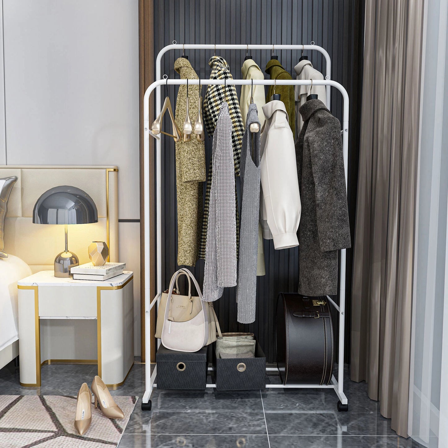 Metal Garment Display Rolling clothes Rail
