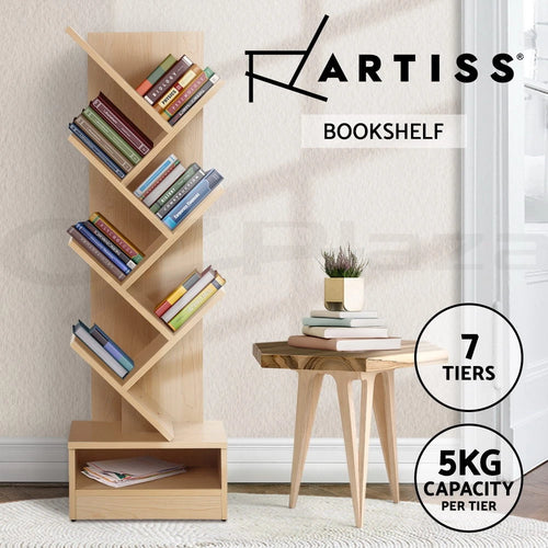 7-Shelf Tree Book Storage Rack Bookcase