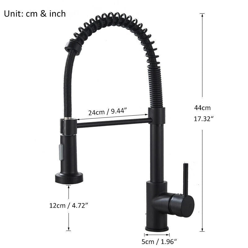 Black Pull Out Sink Taps 360° Swivel Sin