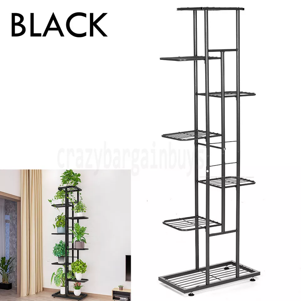 7 Tier Metal Flower Plant Pot Display Stand Rack