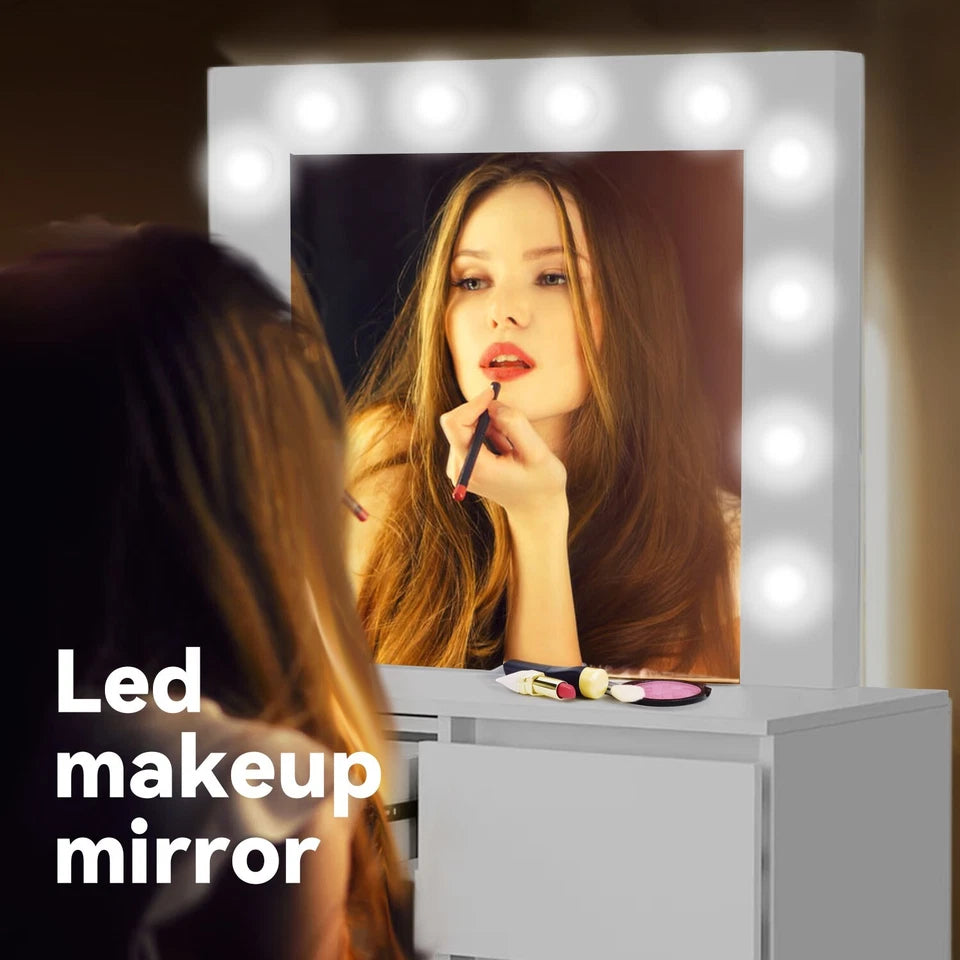 LED Dressing Table Makeup Vanity Set with Mirror