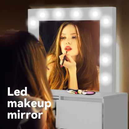 LED Dressing Table Makeup Vanity Set with Mirror