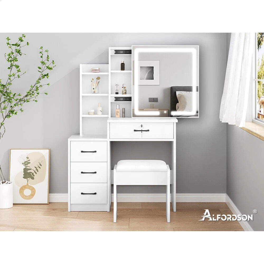 Dressing Table Stool Set Makeup Mirror Vanity