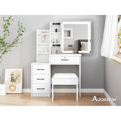 Dressing Table Stool Set Makeup Mirror Vanity