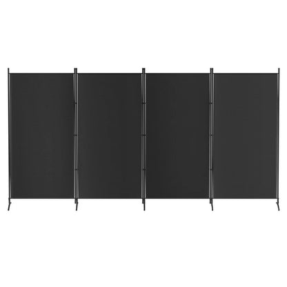 4 Panel Room Divider Screen 345x180cm Fabric Black
