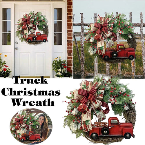 Red Truck Christmas Wreath Garland Door Ornaments