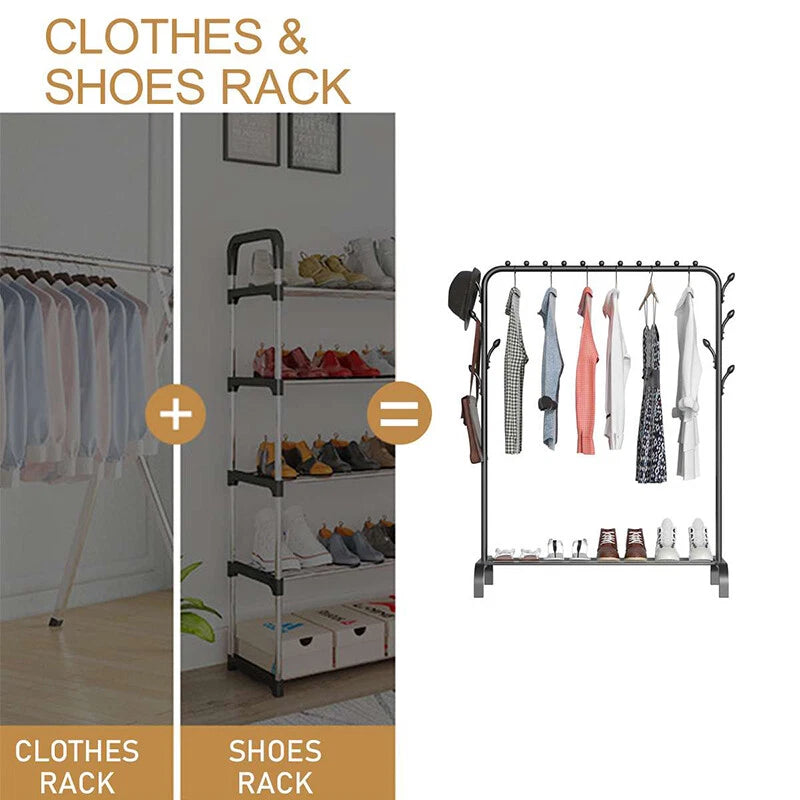Heavy Duty Metal Single Clothes Rail Rack