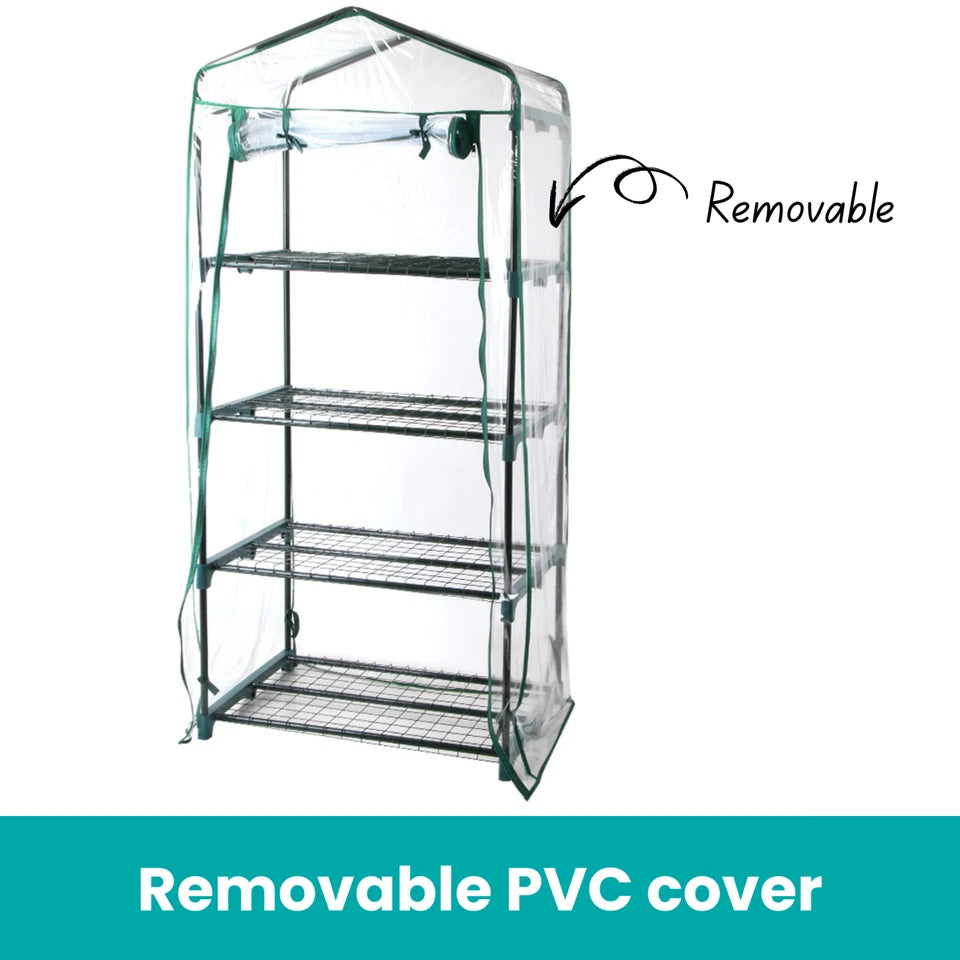 Small Greenhouse Hot House Shade Protect Seedlings Portable PVC Grow House Shelf