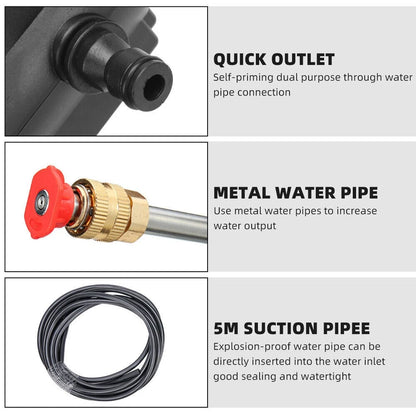 Cordless Electric High Pressure Wash Water Spray Gun Car Cleaner with 2*Battery