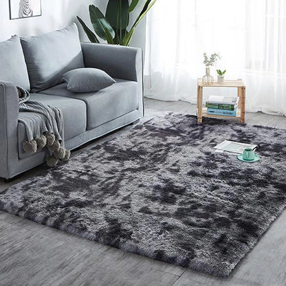 200x300cm Large Fluffy Area Rug Dark / Light Grey