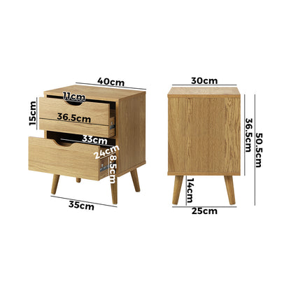 2 Drawers Side Table Bedroom Furniture