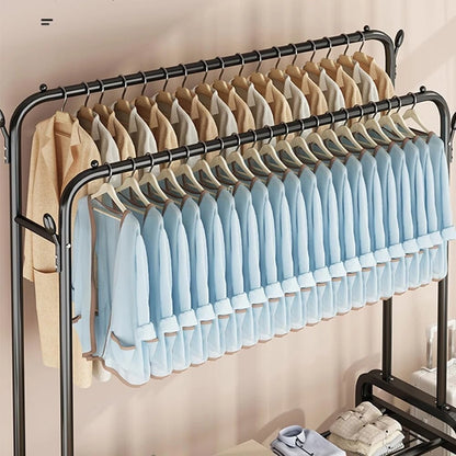 Freestanding heavy duty double garment rack