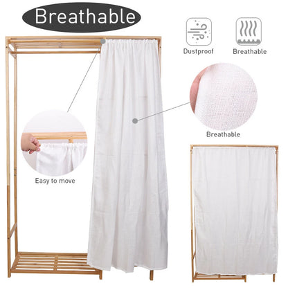 Open Wardrobe Bamboo Clothes Rail