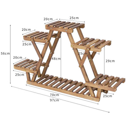 Heavy Duty Pine Wood Plant Stand Triangle