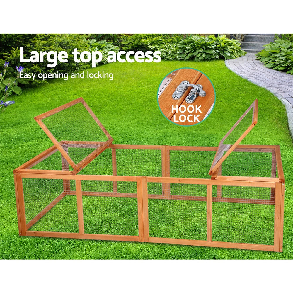 i.Pet Rabit and Chicken Hutch - Brown