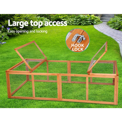 i.Pet Rabit and Chicken Hutch - Brown