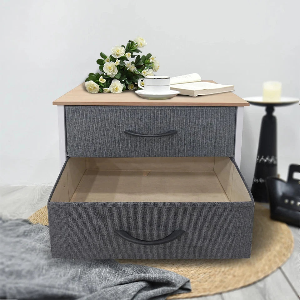 Chest of Drawers Storage Cabinet Tower Dresser Wood Top