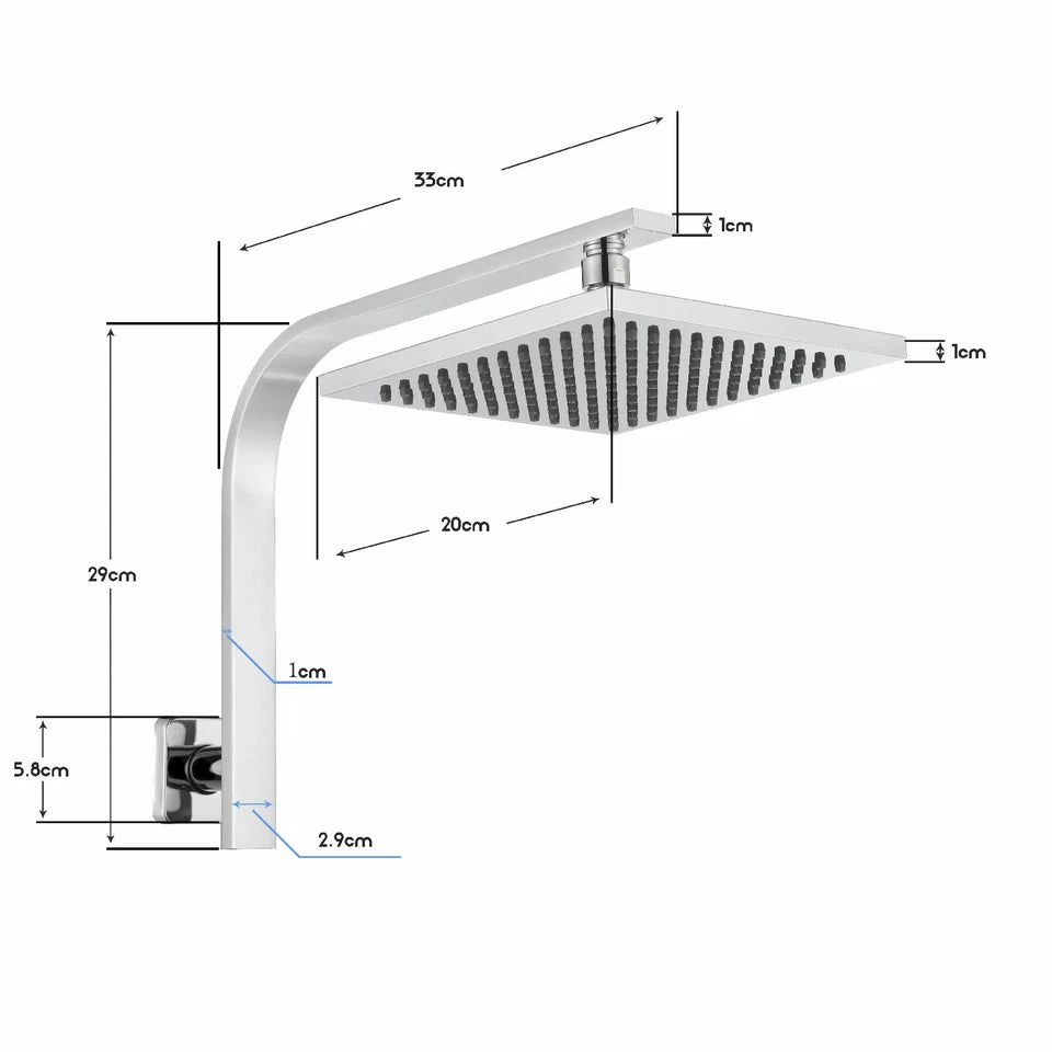 8'' Rain Shower Head Set