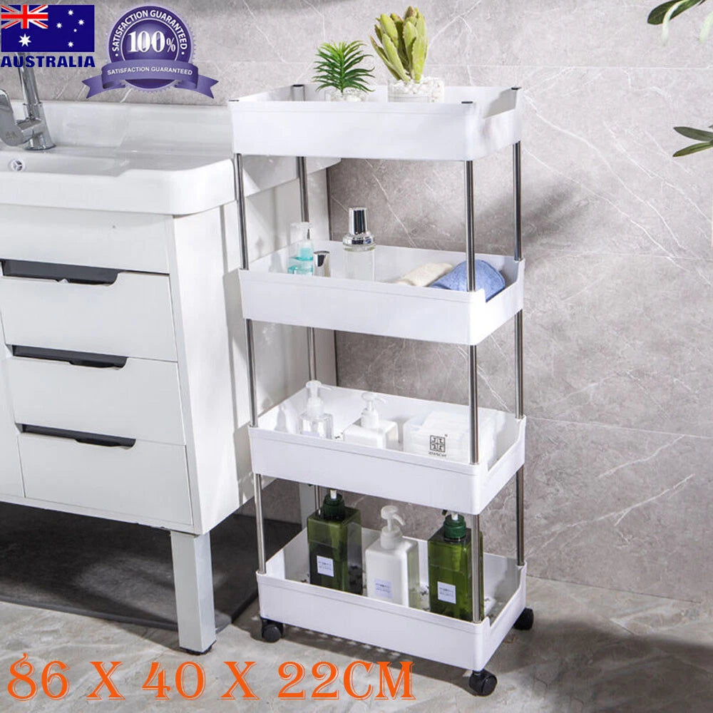 4 Tiers Bathroom Slim Storage Cart w/ Wheels