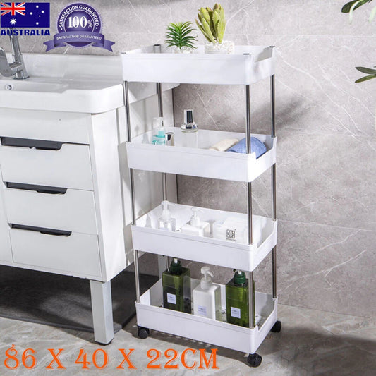 4 Tiers Bathroom Slim Storage Cart w/ Wheels