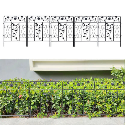 5Pcs Metal Garden Fence Panels