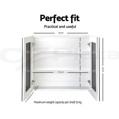 Cefito Bathroom Mirror Cabinet 750x720mm
