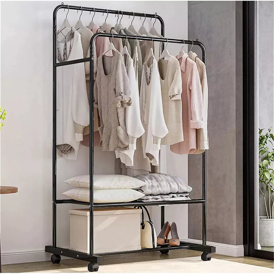 Heavy Thicken Metal Double Clothes Rail
