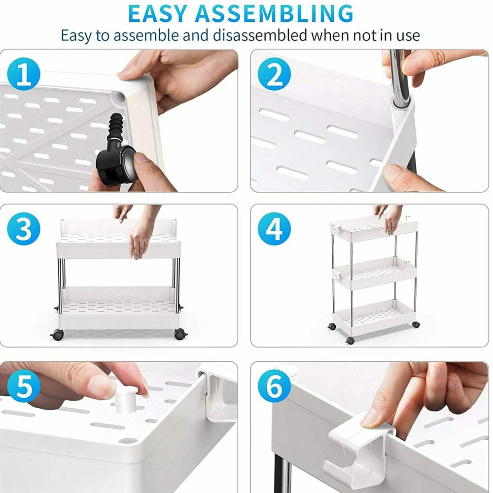 4 Tiers Bathroom Slim Storage Cart w/ Wheels